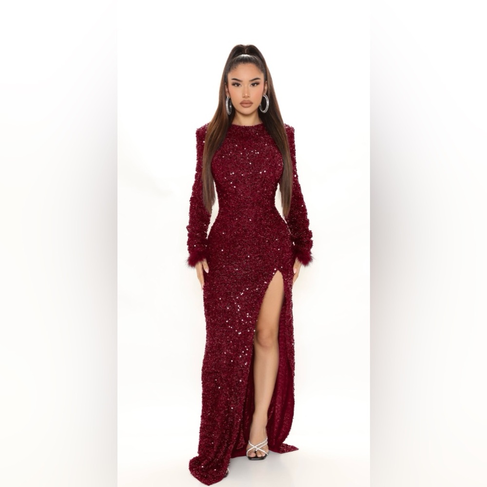 Burgundy Sequin Dress-Like New